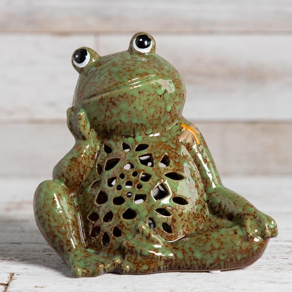 NWT Cracker Barrel Stoneware Frog Accent Light - Picture 1 of 12